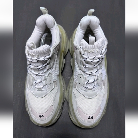 Balenciaga Men White Triple S Clear Sole Lw Top Sneakers EU 44 Size 11 US - Picture 5 of 10